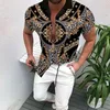 Vestuário masculino de verão impresso camisa tendência cardigan high-end forma manga curta casual camisas