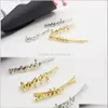 Clip Barrettes Gioielli Drop Delivery 2021 Lettera Happy Smile Love Merci 1 forma con oro e argento placcato per le donne Fashion Hair Clip Gift