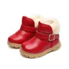 Winter Boys Girls Buty Grube Ciepłe Moda Casual Snow Botki Koszulki Buty Krowy Mięsień Sole PU Pluszowe Buty Buty Dzieci 210713