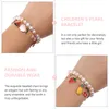 Charm Bracelets 2PCS Kids Imitation Pearl Bracelet Girl Beaded Wrist Chain Baby (2 Styles)