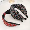 Fashion Flower Hairband Dla Kobiet Fresh Center Knot Bohemia Pałąk Szeroki Side Floral Turban Włosy Akcesoria