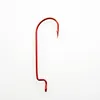 50pcs/lot Fishing Hooks High Carbon Steel Worm Soft Bait Jig Fishinghook For Saltwater Freshwater #6-#5/0 Red Colors