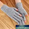 Unisex Cashmere Half-finger Cycling Mittens Women Winter Warm Thick Knit Wool Fingerless Writing Touch Screen Driving Gloves H68 Factory price expert design