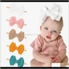 Baby Maternity Drop Delivery 2021 Big Bow Baby Headband 10 Colors Nylon Elastic Infant Toddler Kids Children Headwear Girls Hair Accessories