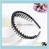 Stirnbänder Schmuck Schmuck Herren Damen Unisex Schwarz Tragen Haarzubehör Kopf Hoop Band Stirnband Haarband Haarnadeln Styling Werkzeuge Drop Lieferung