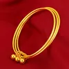 3 stücke-schicht unoperable line armreif armband frauen einfache schmuck 18k gelb gold gefüllt klassisch geschenk