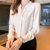 Office Lady Style V-neck White Blouse Plus Size 3XL Fashion Women Long Sleeve Loose Casual Tops Female 11509 210417