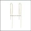 Brincos de lustres de candelabro J￳ias S2040 Moda S925 Sier Post Stud Tassels Long Drop Delivery 2021 U8ZTF