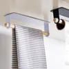 Handduksställar väggmonterad pasta bar stansfritt självhäftande pappersrullhållare träförvaringsställ med kök badrumsorganisation