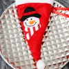 Christmas Hat Cutlery Bag Candy Gift Bags Cute Pocket Fork Knife Candies Holder Table Dinner Decorative Tableware CGY100