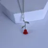 2022 nouveau collier pendentif rose rouge romantique Saint Valentin cadeau colliers de mode pour petite amie Designer femmes bijoux accessoires