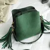 2021 New Fashion Scrub Women Bucket Bag Vintage Tassel Messenger High Quality Retro Shoulder Simple Crossbody Tote