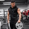 Męski podkoszulek z kapturem marki Siłownie Odzież Fitness Kulturystyka Stringer Tanktop Workout Podkoszulek bez rękawów