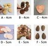 5cm 워터 드롭 모양 펜 던 트 4cm 라운드 나무 칩 DIY 페르시 액세서리 심장 축제 장식 구멍