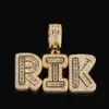 Hip Hop Custom Name Baguette Letter Pendant Necklace With Rope Chain Gold Silver Bling Zirconia Men Necklaces Jewelry