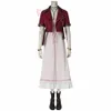 Gra Final Fantasy VII Cosplay Aerith Gainsborough Costume Fancy Dress Boots Halloween Zestaw Dla Kobiet Karnawał Dorosłych Y0903