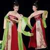 تانغ سلالة hanfu اللباس المرأة الرقص الشعبية الملابس الصينية التقليدية القديمة زي خرافية الأميرة فساتين رويال المحكمة المرحلة ارتداء