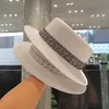 Sombreros de cubo para mujer INS moda perla diamante sombrero de paja al aire libre plegable playa gorras para el sol para mujeres niñas ala ancha Cap4318376