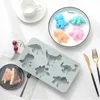 6 Mulden Niedliche Dinosaurier Tier Silikon Kuchen Form Schokolade Fondant Form Cookie Cupcake Dekoration Eis 3D Form Werkzeug Pinsel