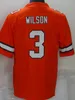 Man Football 3 Russell Wilson Jersey Orange Blue Black NCAA College 16 Wisconsin Badgers Red White High School 11 Cougars Sticthed Shirts Size S-3XL