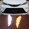 2PCS Car LED DRL For Toyota Sienna XSE 2021 2022 2023 Daytime Running Light Fog Lamp cover with yellow turn signal