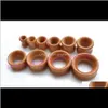 Other Drop Delivery 2021 Brown Wood Flesh Tunnel Ear Plug Expander Piercing Fashion Body Jewelry 8Mm 20Mm Double Flare Earring Wholesale Al