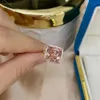 Jewelry New 925 Sterling Silver High Carbon diamond electroplating rose gold fat square 10 fashion women039s ring2703493