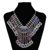 Örhängen halsband turkisk silverfärgmynt Tassel Bib Statement örhängen för kvinnor afghansk zigenare rhinestone smycken