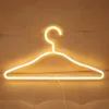 LED Clothes Racks Neon Front Back Colorful Night Light Wedding Party Coat Hangers Pink White Propose Decorate 28hs Q2