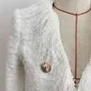 High Street Est Fall Winter Baroque Designer Jacket Dames Lion Buttons Tassel Wol Blend Tweed Coat 210521