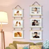 7 Inch Combination 3 Connected Wall Hanging Po Frame Simple Solid Wooden Clip Paper Picture Holder Home Decoration Wood Frame 210611