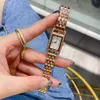 Moda Marka Zegarki Kobiety Dziewczyna Prostokąt Dial Style Steel Matel Band Wrist Watch HE10