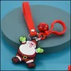 Key Rings Jewelry 2021 Fashion Keychain Pvc Soft Rubber Sile Chain Creative Old Snowman Elk Doll Christmas Tree Pendant Drop Delivery 7Pe4J