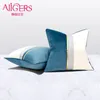 Avigers Samt-Leder-Patchwork-Kissenbezüge, Marineblau, Gelb, Grau, Überwurf-Kissenbezug für Wohnzimmer, Schlafzimmer, Sofa, Auto, 210401