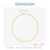 ENFASHION Boho Double Chain Choker Necklace Women Gold Color Stainless Steel Holiday Necklaces Femme Fashion Jewelry P193027