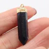 Natural Stone chakra Charms Hexagon shape pendulum Pendant Quartz Healing Reiki Crystal Finding DIY Necklaces Women Delicate Jewelry 35x8mm