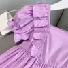Dress Summer For Girls Kids Clothes Ruffle Decoration Long Party Purple Girl 210528