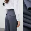 Fansilanen Office Lady High Waist Casual Suit Byxor Kvinnor Pläterad Loose Kvinna Vår Sommar Koreansk stil Beskurna Byxor 211115