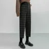 Geluk een herfst winter vrouwen plaid potlood broek wollen rechte broek vrouwelijke hoge taille losse engeland stijl enkellengte 210915