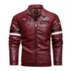 Automne hommes Air Force pilote moto veste en cuir mode mosaïque rouge cuir manteau 211119