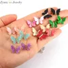 10 pary, żywicy stadnina kobieta motyl kolczyki Kolorowe piercing Charm Pendientes Mujer Moda 2021 Trend Biżuteria