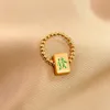 Alliage métal plaqué or Mahjong bague bague bonne chance anneaux pour hommes et femmes taille unique pour la plupart des adultes