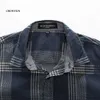 Camisas casuales para hombres de marca Denim manga larga Slim Fit Camisa a rayas Camisa de negocios Transpirable Ropa al aire libre masculina 210721