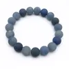 Per perles, brins 10 mm bracelet d'aventurine bleu mat, bracelet de pierre précieuse, perles rondes d'aventurine, bracelet élastique, bracelet en gros