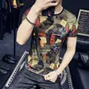 Moda Camouflage T Shirt Men Summer Ice Silk Oddychający Krótki Rękaw T-Shirt O-Neck Tops Tees Mężczyźni Ubrania Camiseta Masculina 210527