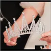 Клипы Barrettes Hair Jewelry Drop Delive 2021 Forseven Royal Princess Diadem сияющие хрустальные свадебные короны для невесты Noiva Women Girls B