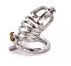 Dispositif de chasteté masculine verrouillable avec cathéter urétral Long Cock Cage Penis Sleeve Rings BDSM Sex Toys pour homme