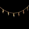 Collana con ciondolo color oro argento a forma di lampo di nuova moda per gioielli da donna ragazza Collane girocollo con dichiarazione classica Boho