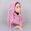 Chales florales huecos Mujeres Musulmán Hijab borlas Pashmina Bufandas Envuelve Polyester Headband Autumn Wraps Larga Bufanda 170 * 65cm
