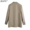 Donna Vintage Colletto dentellato Casual Business Blazer Coat Office Ladies Elegante Outwear Suit Chic Fitting Top CT665 210416